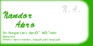 nandor apro business card